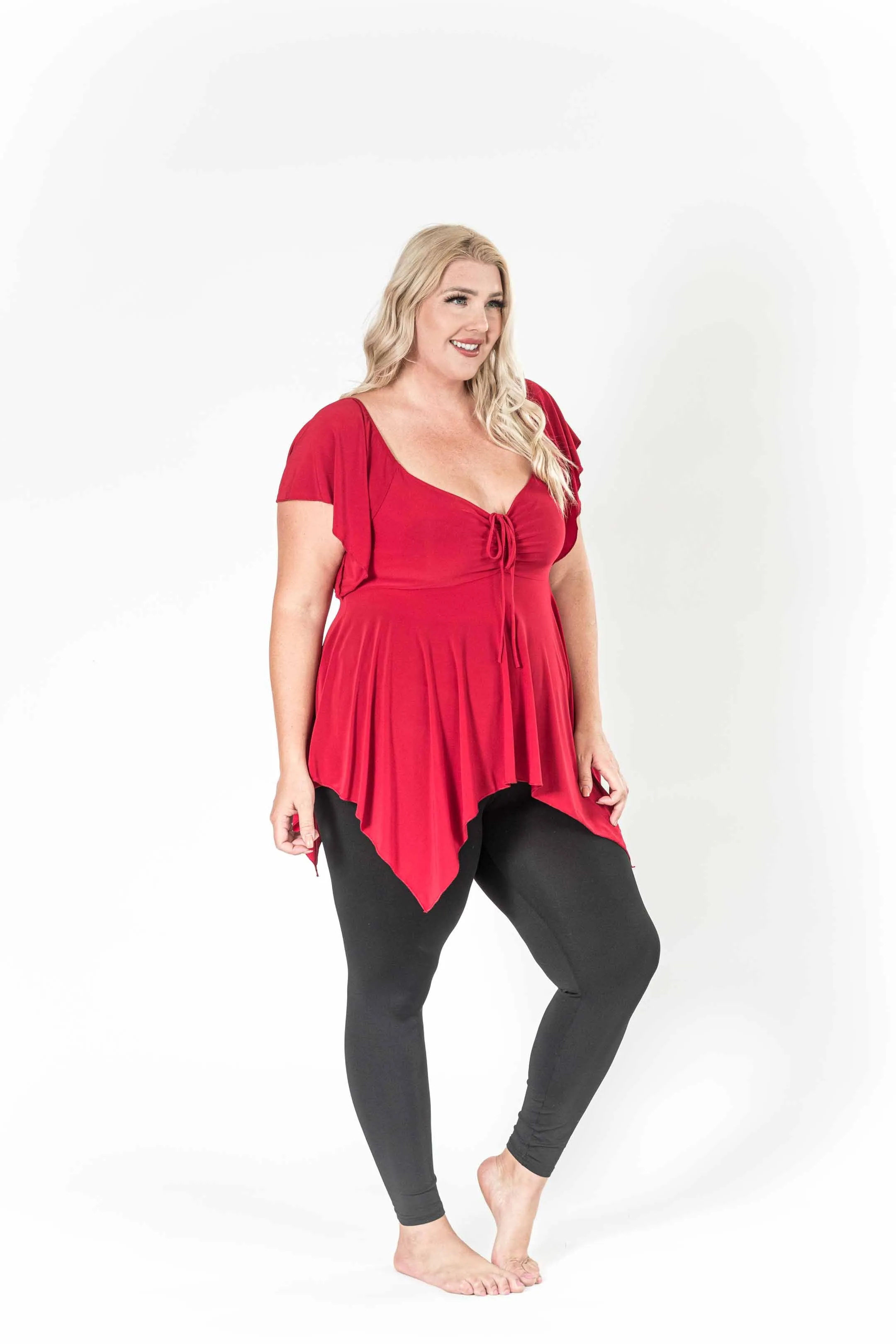 The Fun Red V-Neck Top