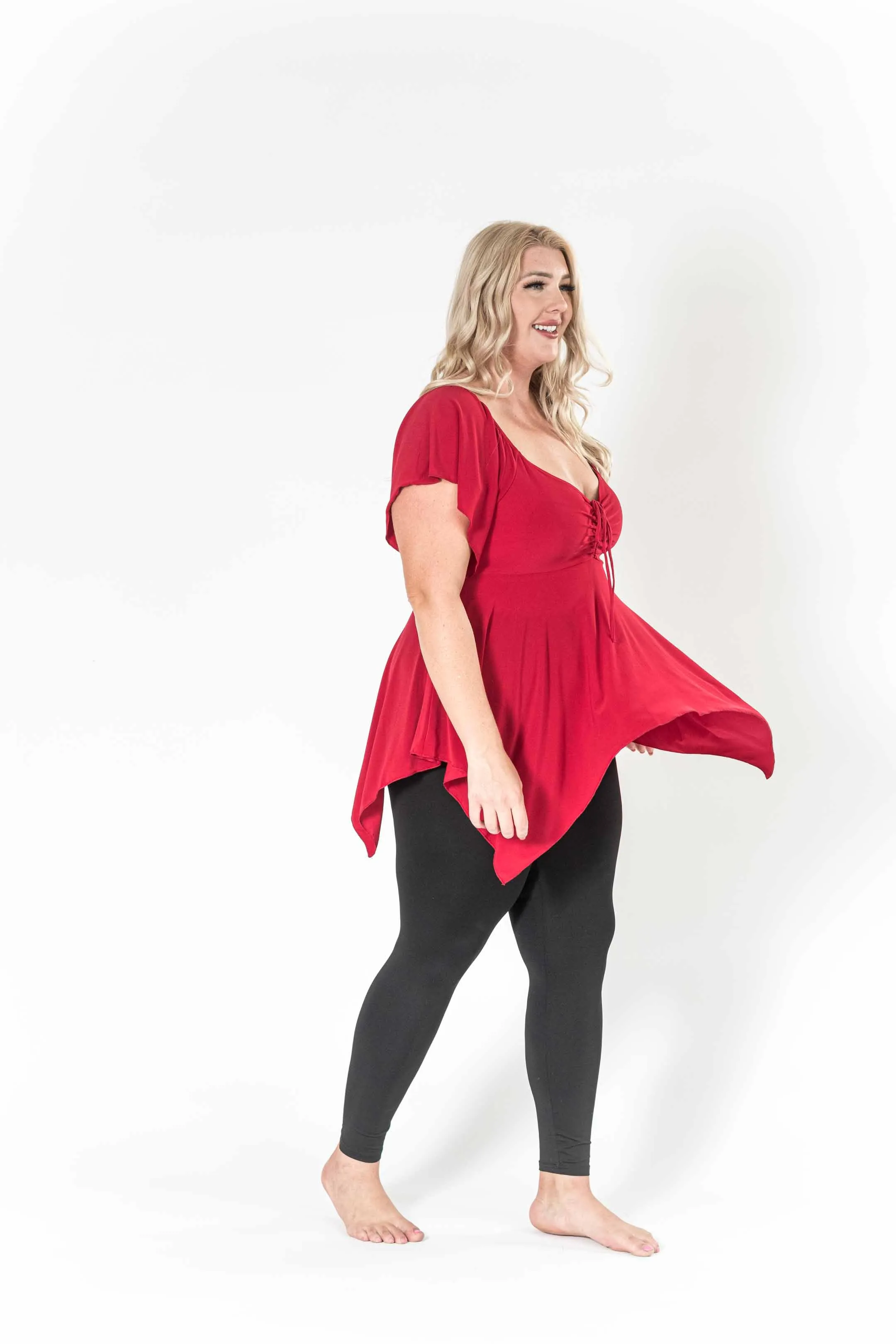The Fun Red V-Neck Top