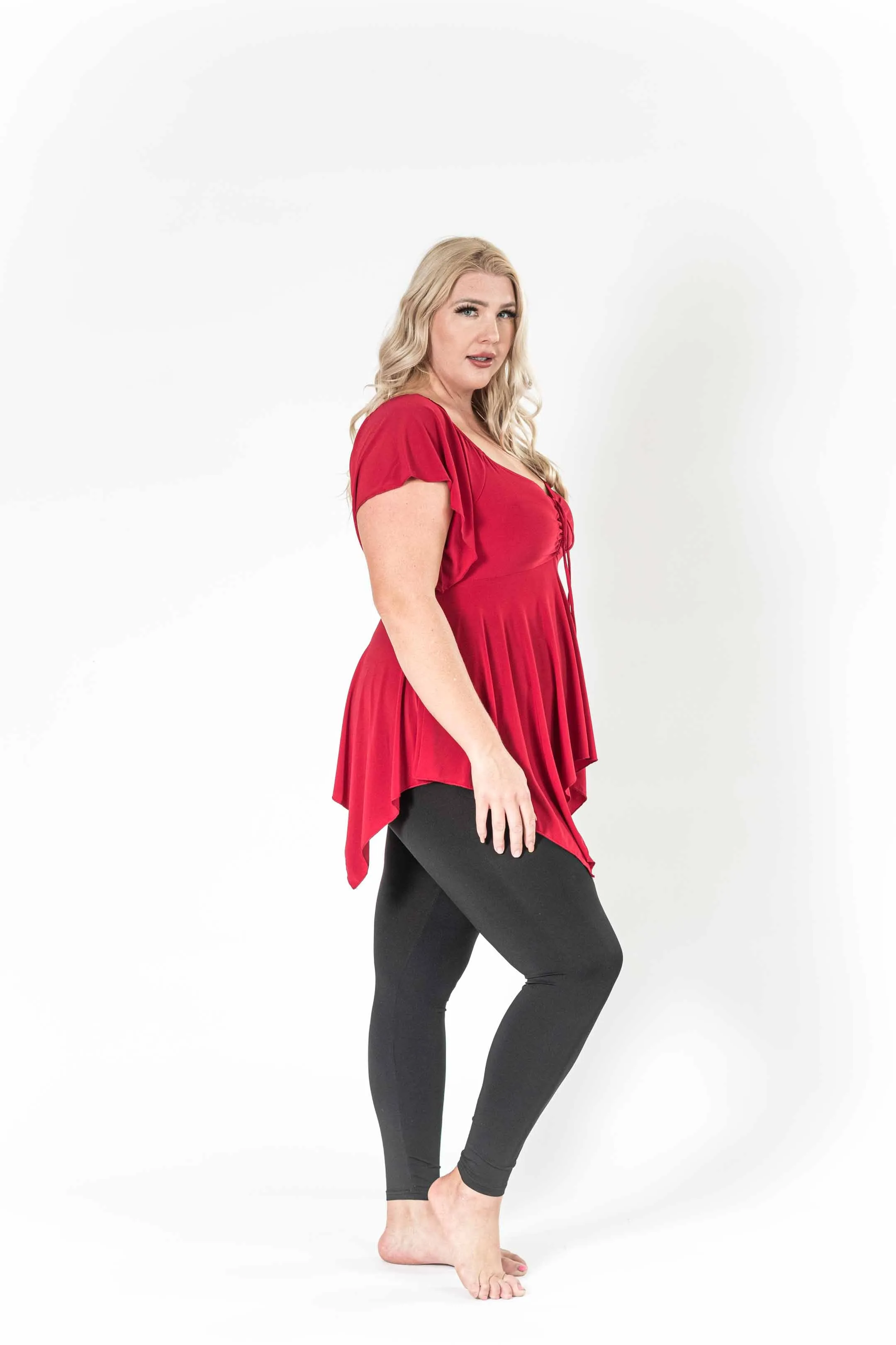The Fun Red V-Neck Top
