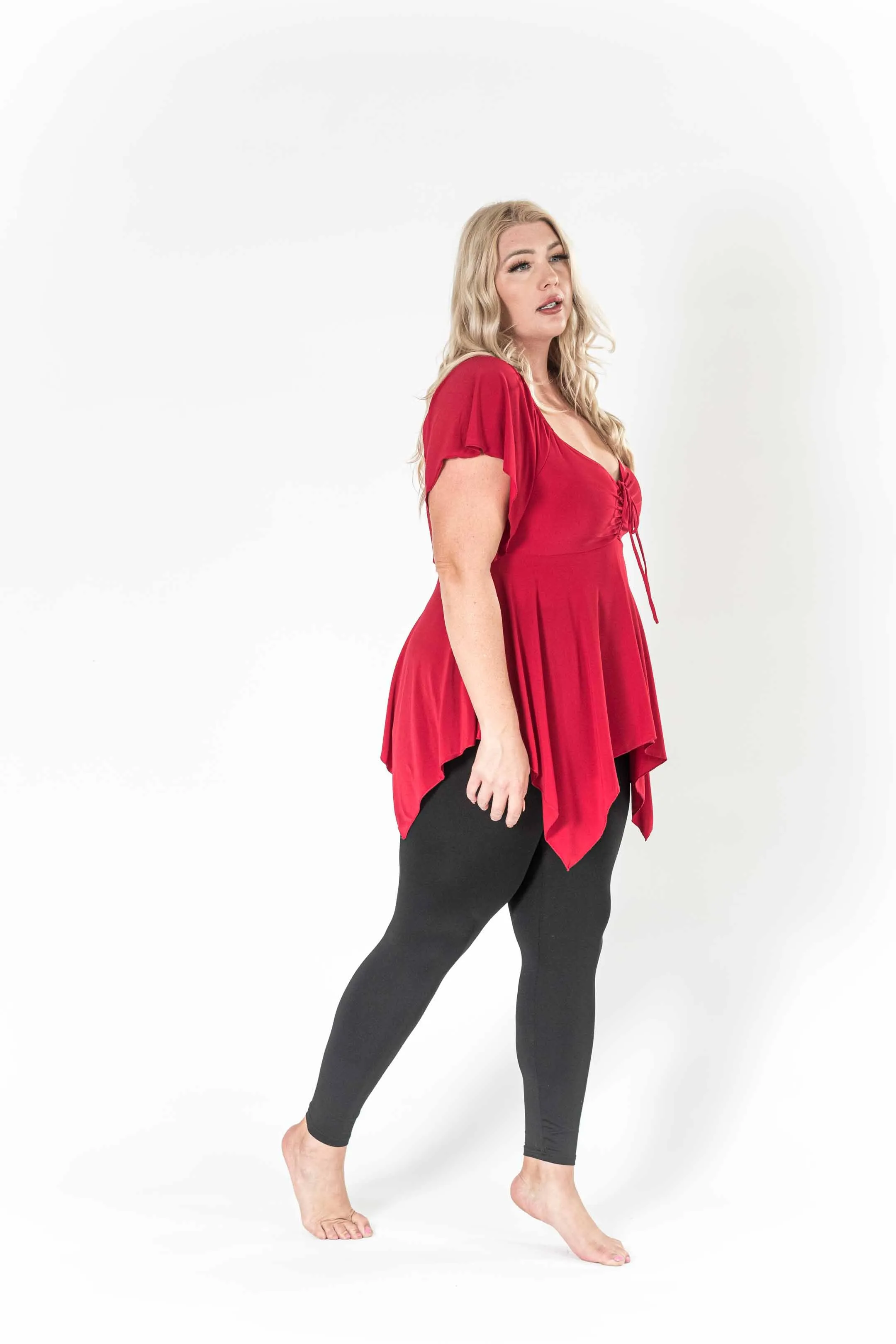 The Fun Red V-Neck Top
