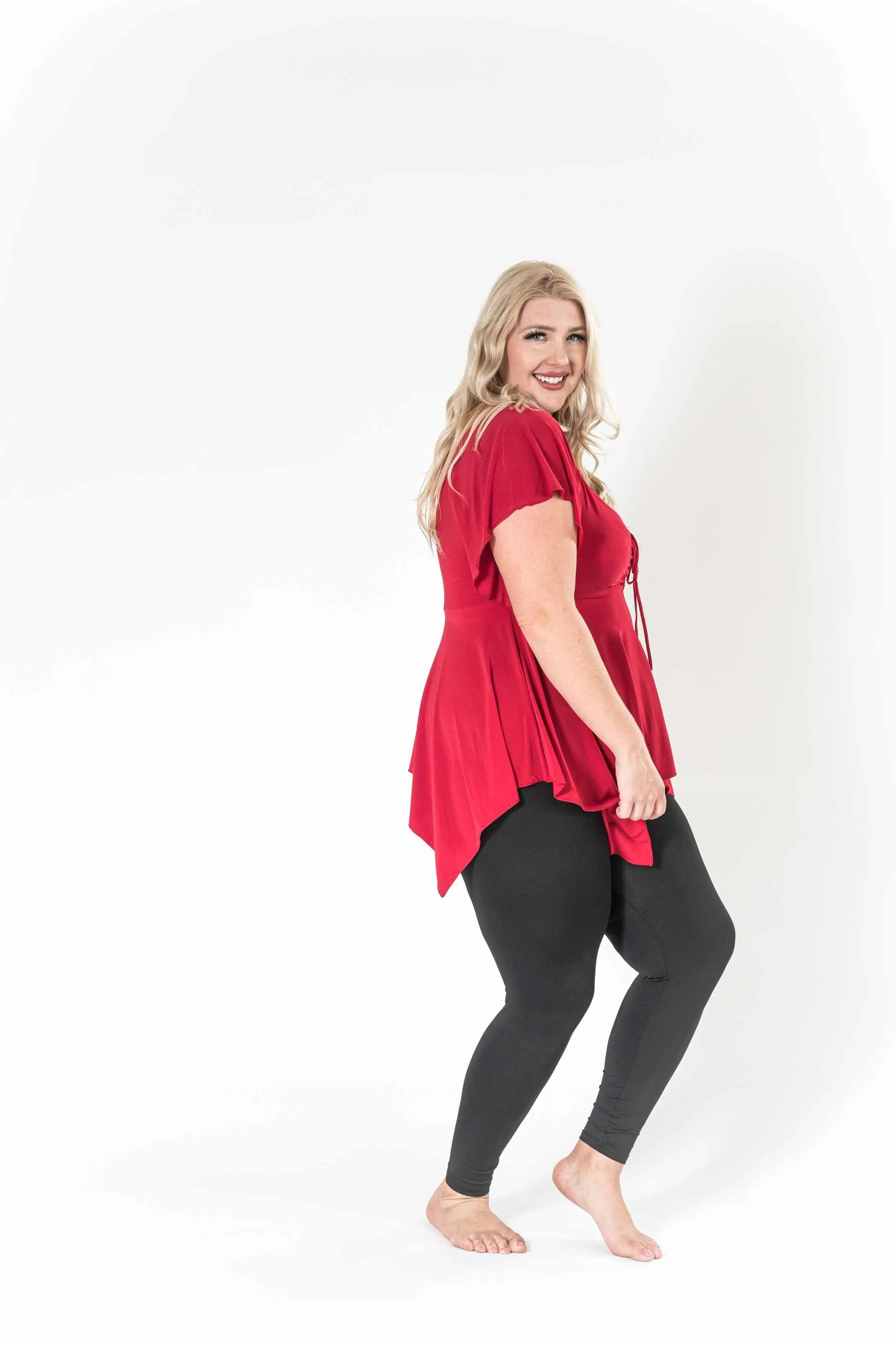 The Fun Red V-Neck Top