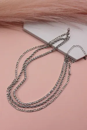 The Riley Rhinestone Layered Chain Necklace
