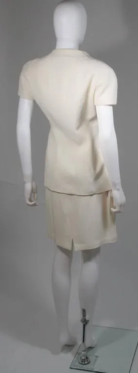 THIERRY MUGLER Couture Ivory Skirt Suit Size 36-38