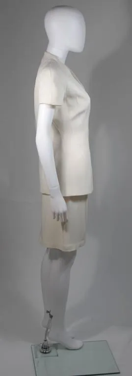 THIERRY MUGLER Couture Ivory Skirt Suit Size 36-38