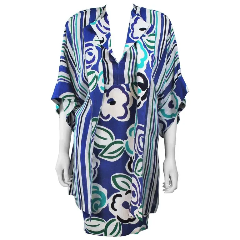 TORRENTE White Green Linen Halter Top and Coat Set Size 6-8