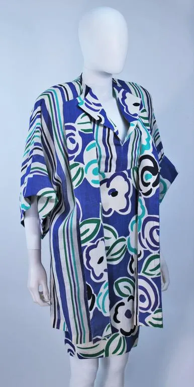 TORRENTE White Green Linen Halter Top and Coat Set Size 6-8