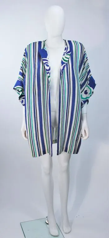 TORRENTE White Green Linen Halter Top and Coat Set Size 6-8