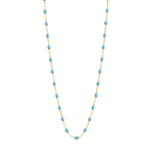 TURQUOISE GIGI CLASSIC NECKLACE 18 INCH- 18K YELLOW GOLD