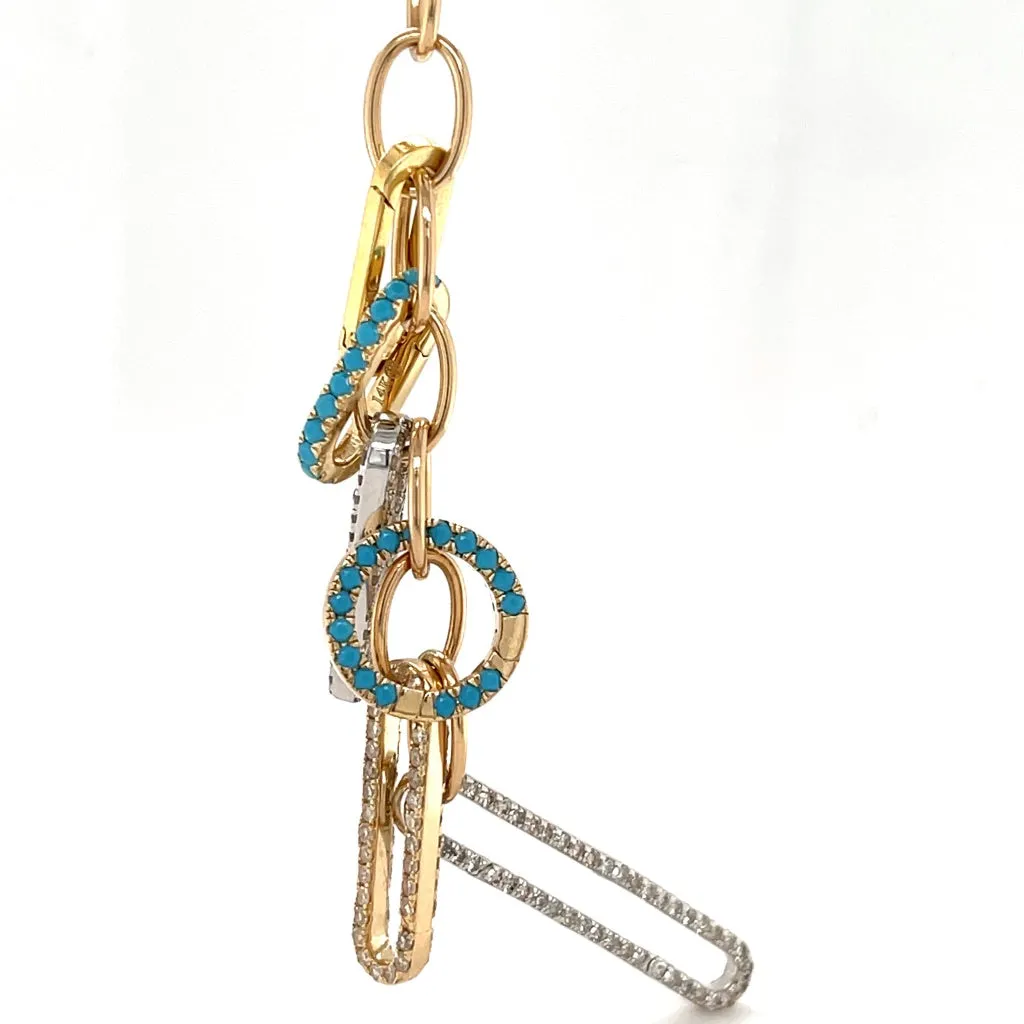 Turquoise Paper Clip Charm Hanger (Small)