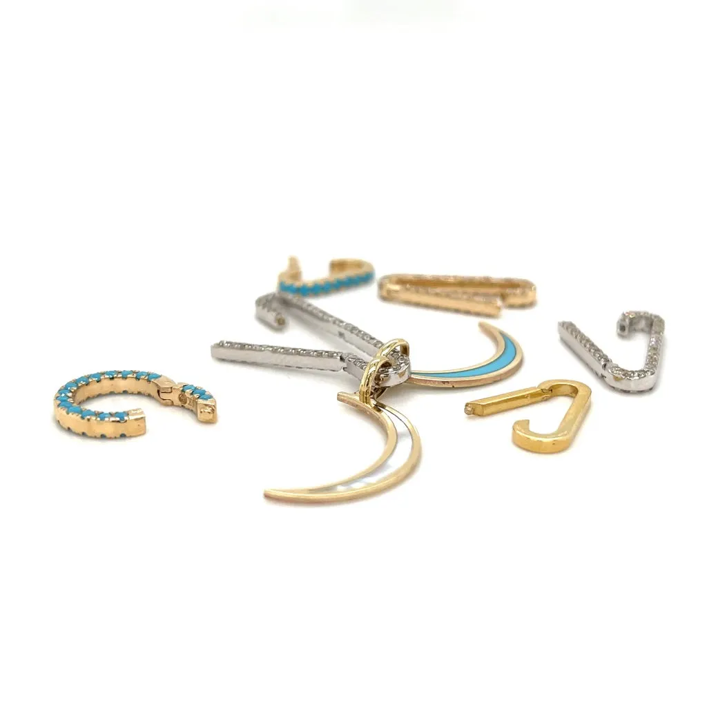 Turquoise Paper Clip Charm Hanger (Small)