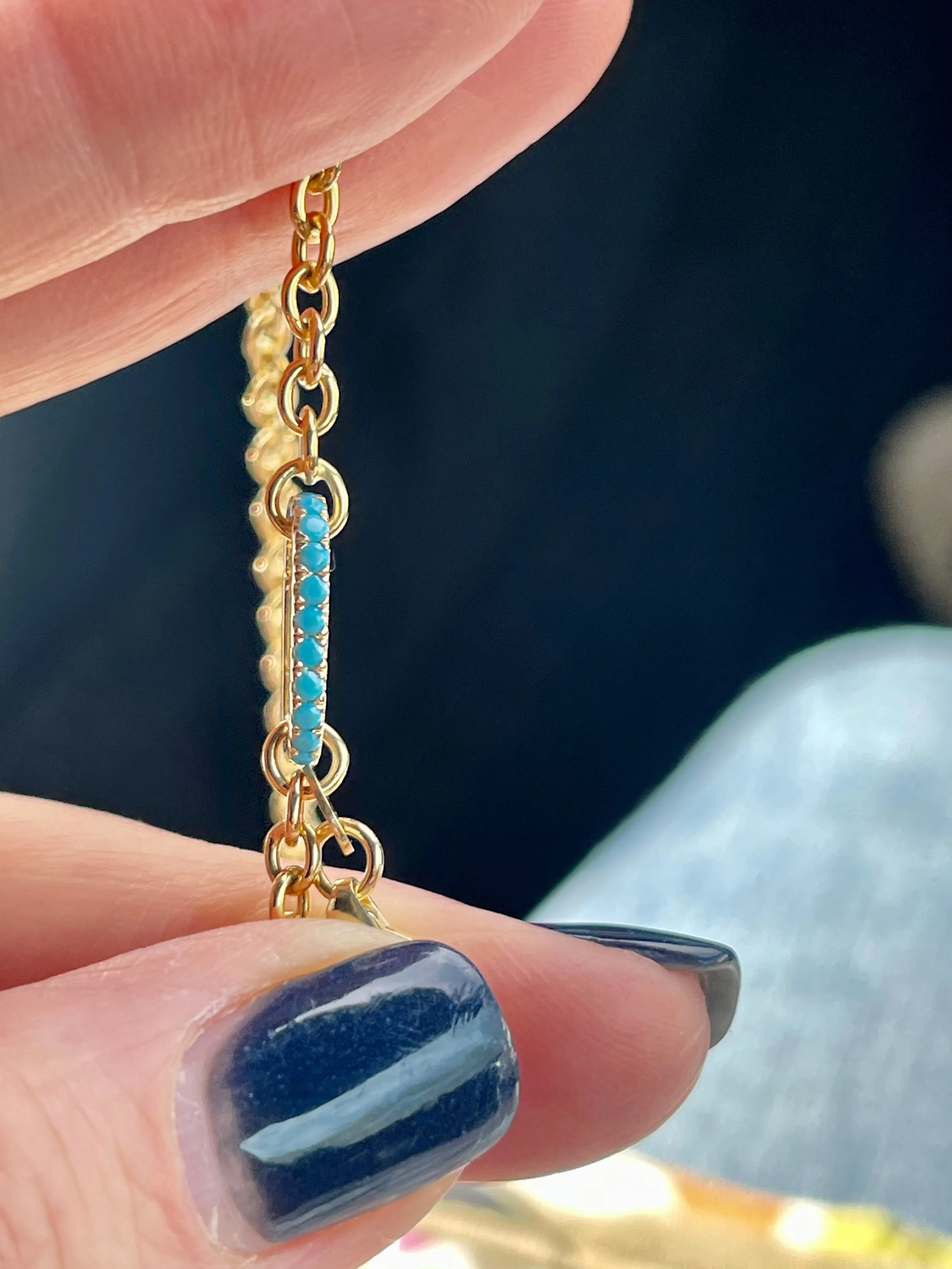 Turquoise Paper Clip Charm Hanger (Small)