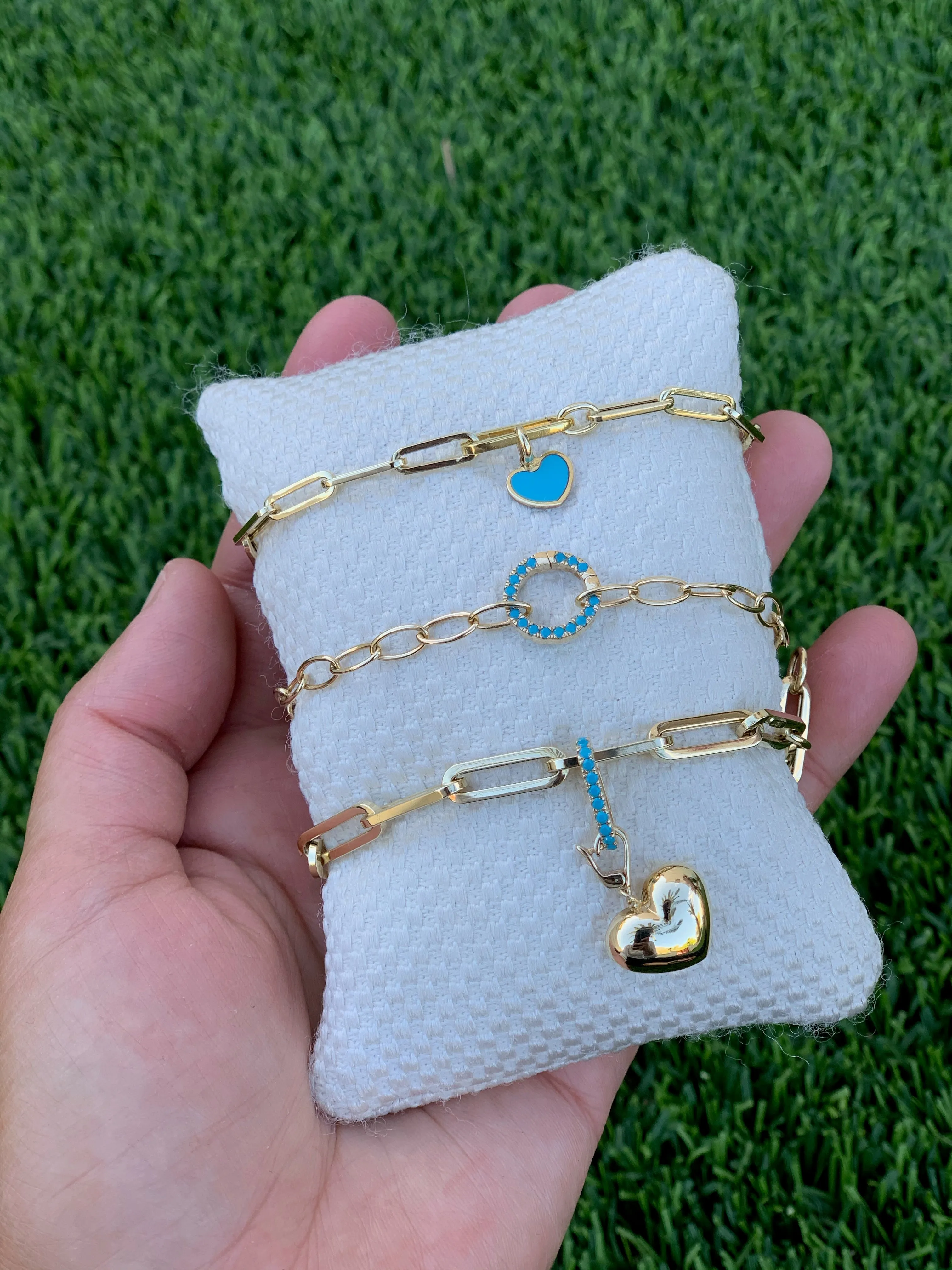 Turquoise Paper Clip Charm Hanger (Small)