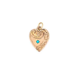 Turquoise "Mother" Victorian Heart Charm