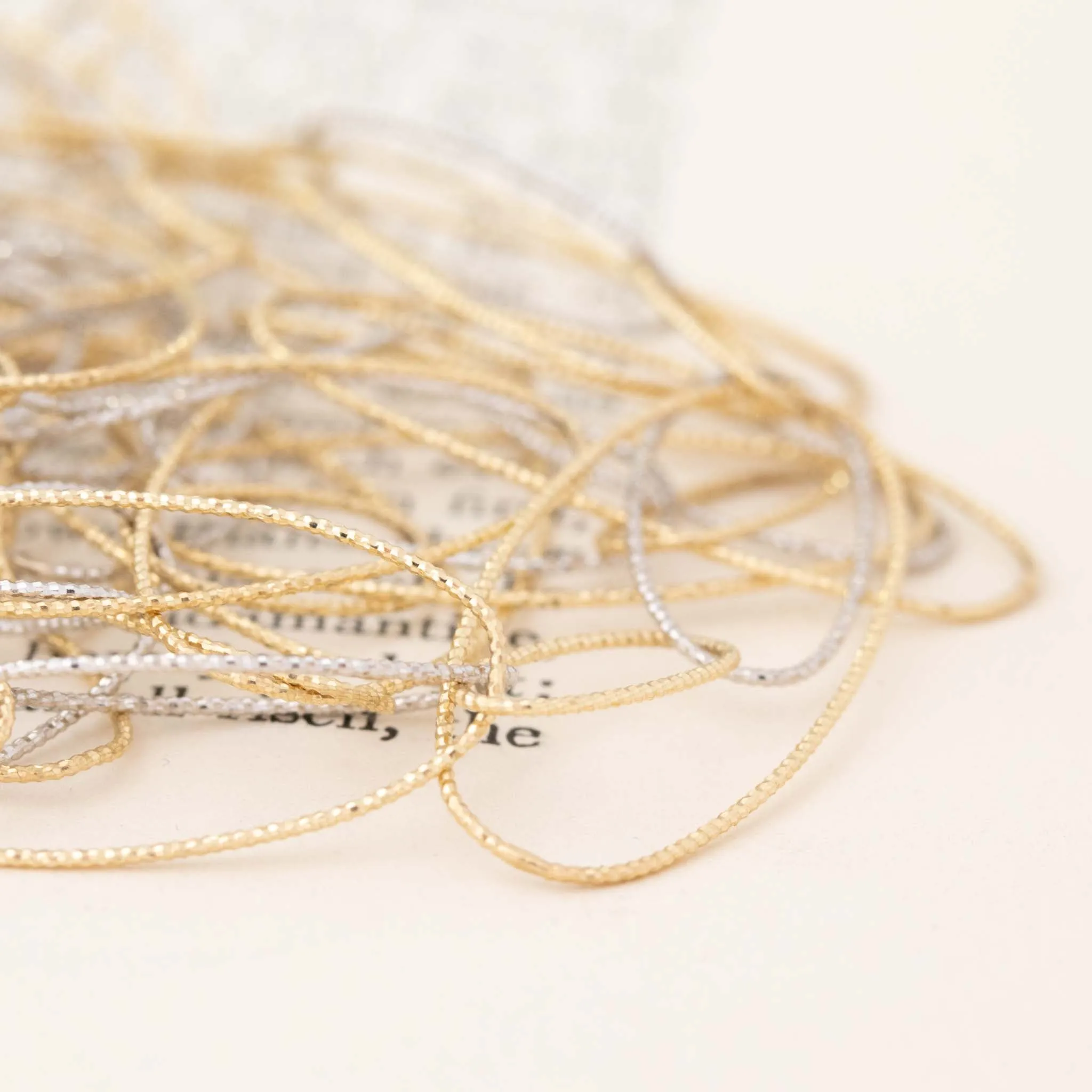 Two-Tone Oval Long Chain Necklace