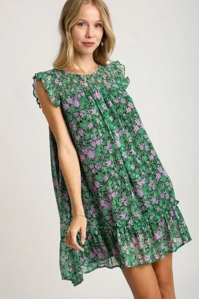 Umgee Smocked Flower Fields Dress