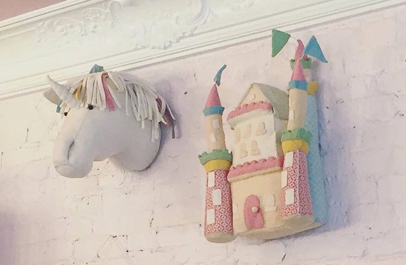 Unicorn Head Wall Mount In Pastel Rainbow (Full Size)