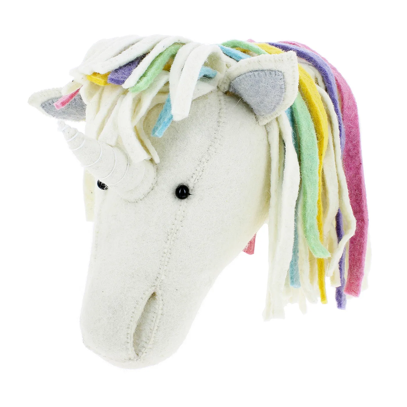 Unicorn Head Wall Mount In Pastel Rainbow (Full Size)