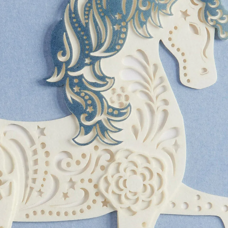 Unicorn White Birthday Card