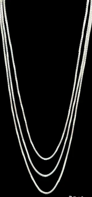 V28 Box Sterling Silver Chain Necklace