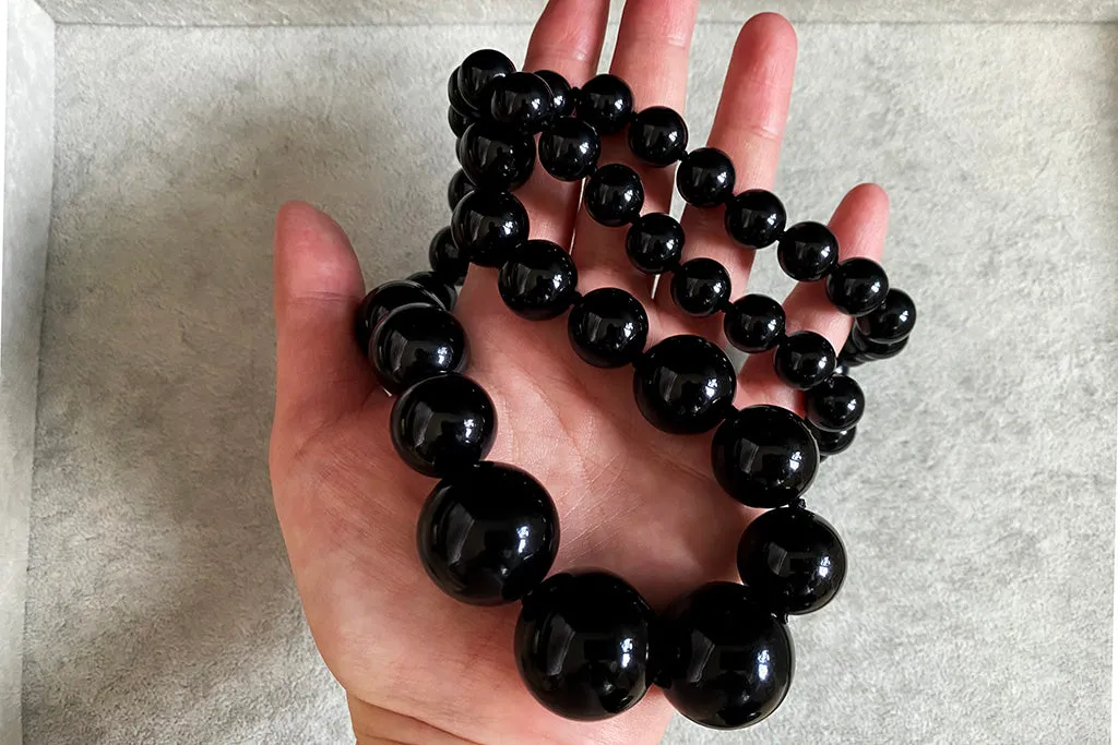 Victorian Whitby Jet Bead Necklace