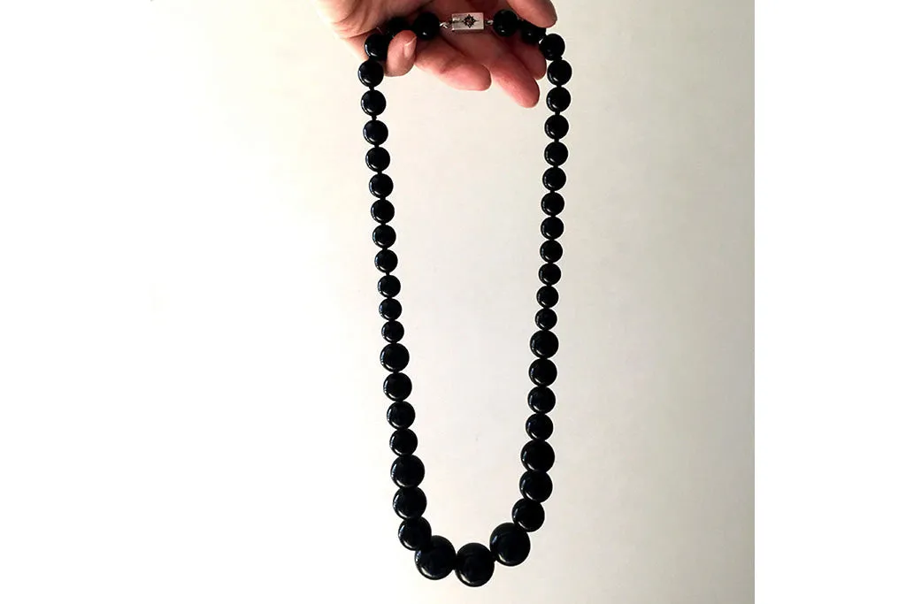 Victorian Whitby Jet Bead Necklace