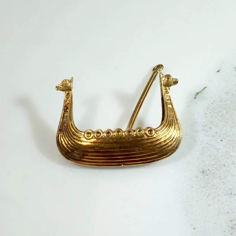 Viking Longship Charm with Double Dragonheads