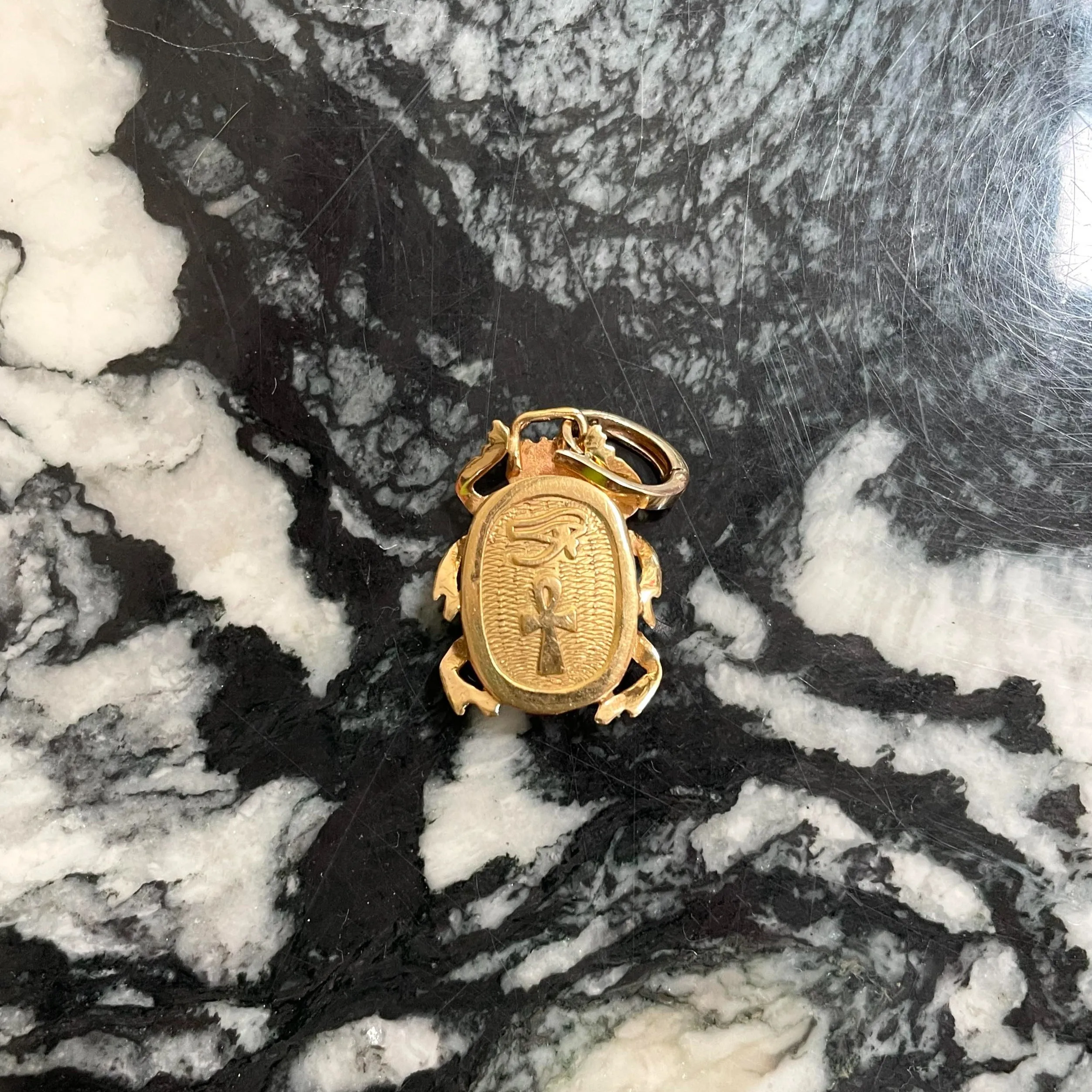Vintage 14k Scarab Beetle Charm