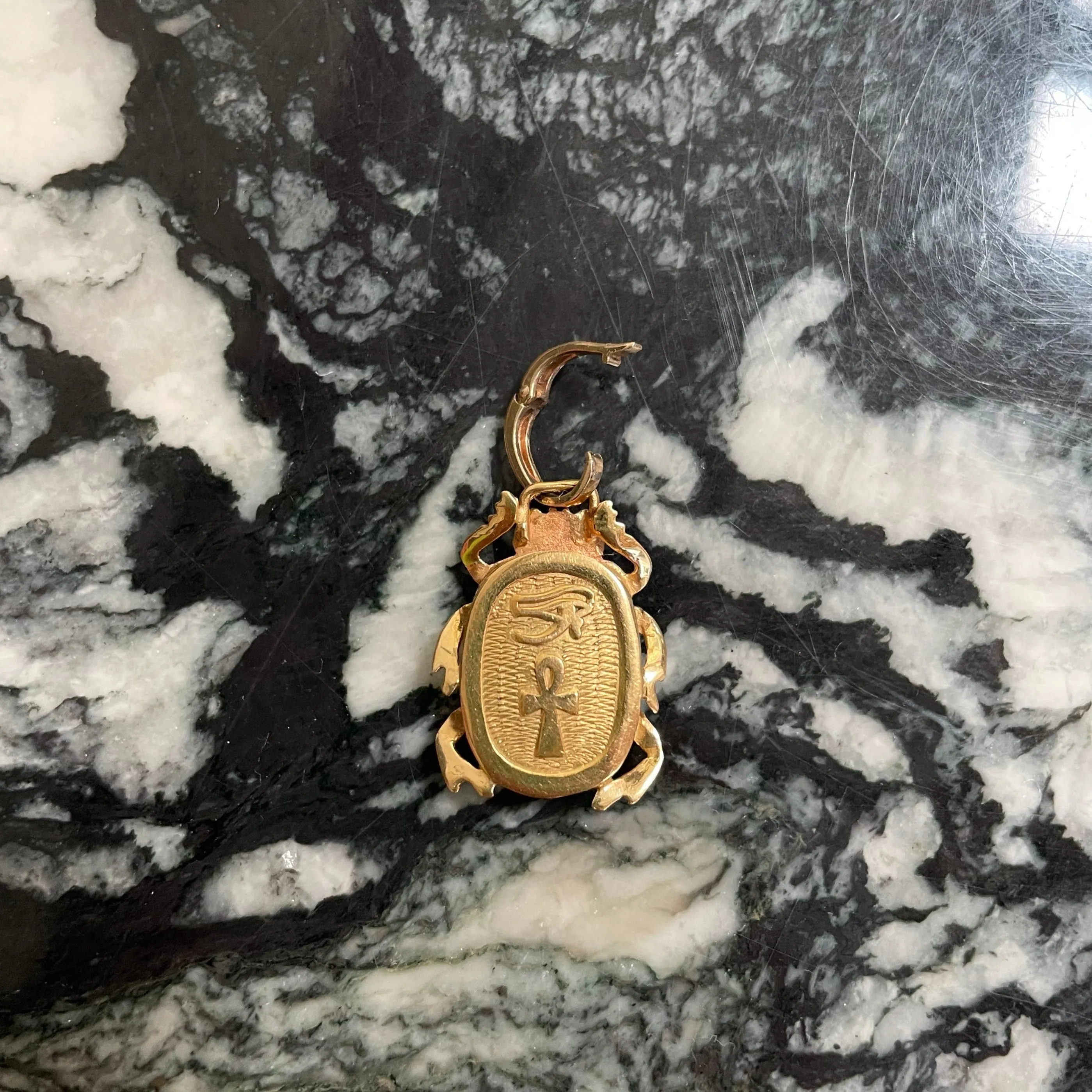 Vintage 14k Scarab Beetle Charm
