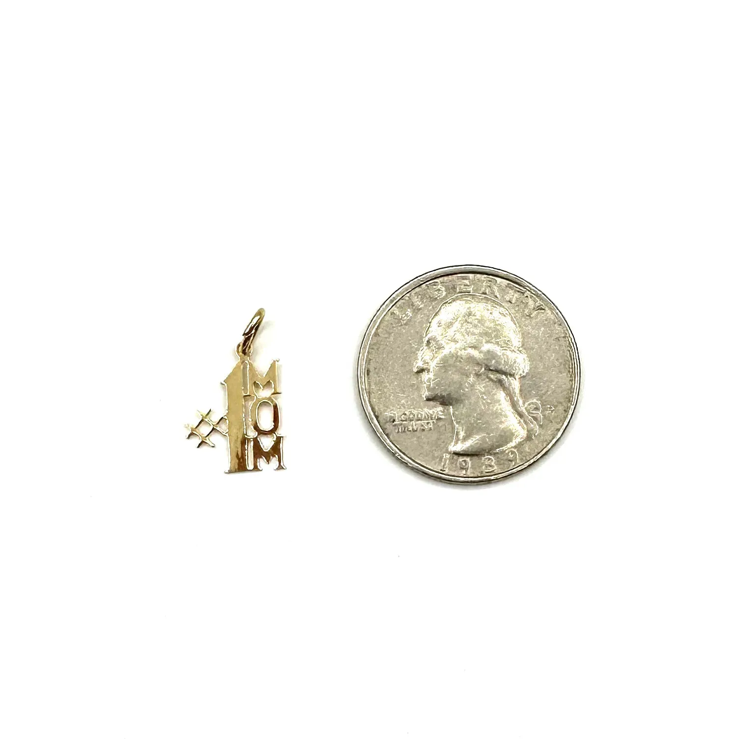 Vintage 14K Tiny #1 Mom Charm