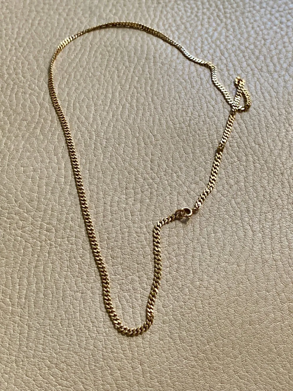 Vintage 18k gold pressed curb link necklace - 17.7 inch length