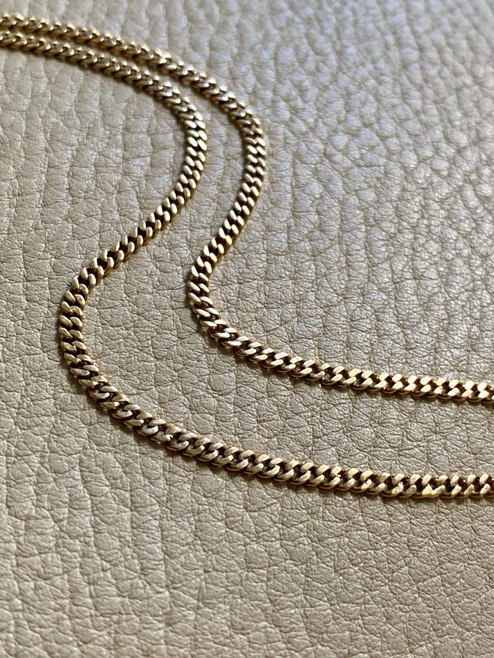 Vintage 18k gold pressed curb link necklace - 17.7 inch length