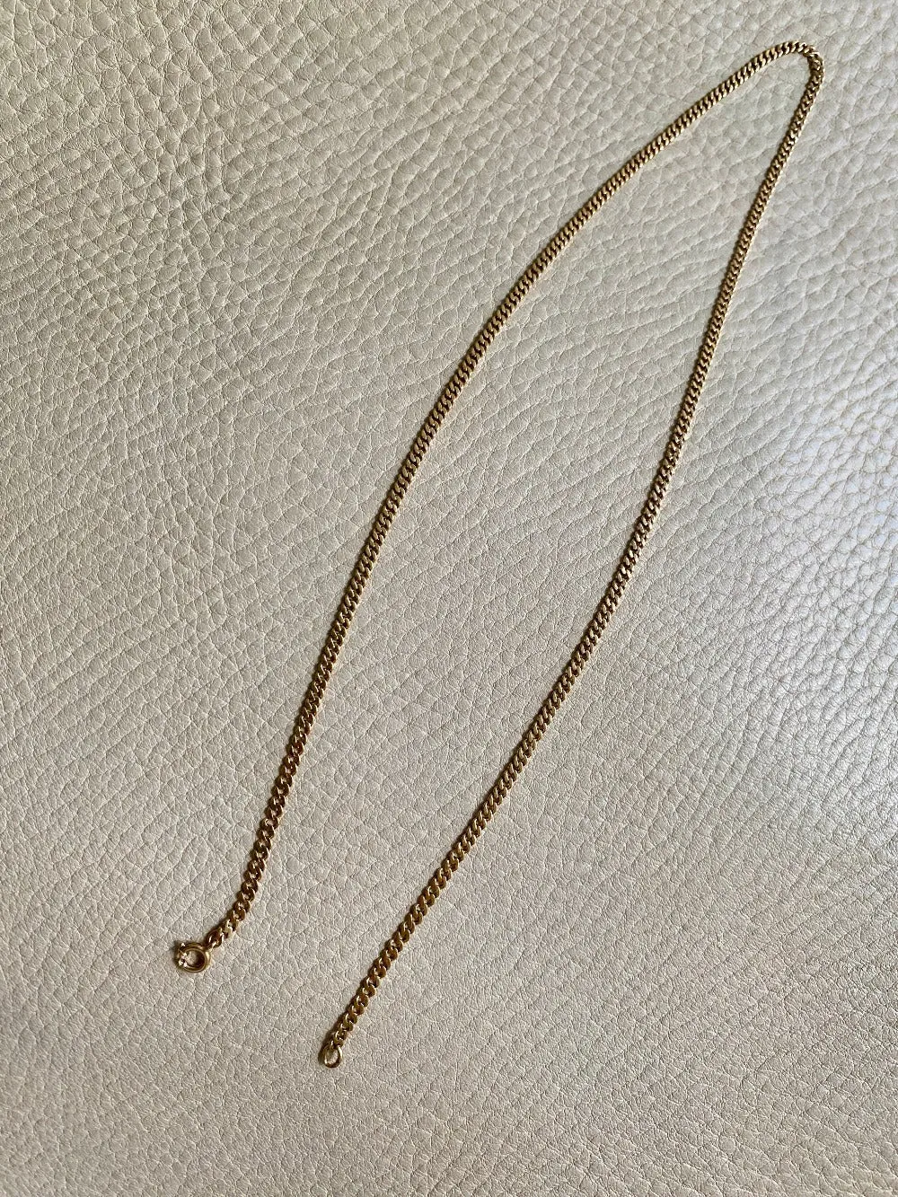 Vintage 18k gold pressed curb link necklace - 17.7 inch length