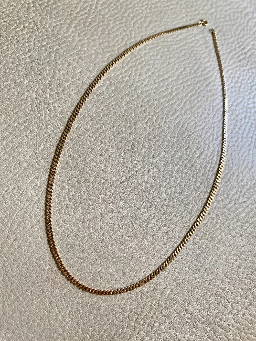 Vintage 18k gold pressed curb link necklace - 17.7 inch length
