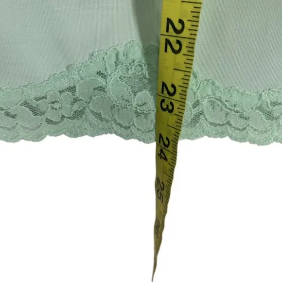 Vintage 60s Seafoam Green Lace Lined Slip Small