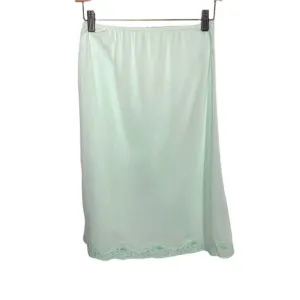 Vintage 60s Seafoam Green Lace Lined Slip Small