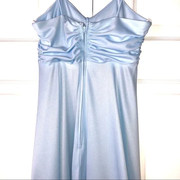VINTAGE 70s EMPIRE WAIST MAXI DRESS BABY BLUE