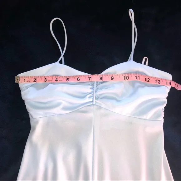 VINTAGE 70s EMPIRE WAIST MAXI DRESS BABY BLUE