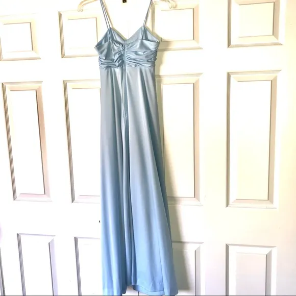 VINTAGE 70s EMPIRE WAIST MAXI DRESS BABY BLUE