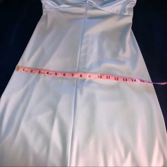 VINTAGE 70s EMPIRE WAIST MAXI DRESS BABY BLUE