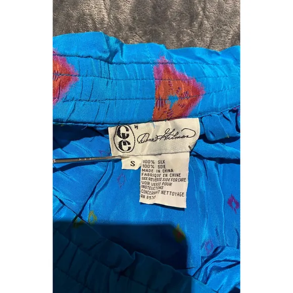 Vintage 80s 90s Diane Gilman Silk Skirt Size Small
