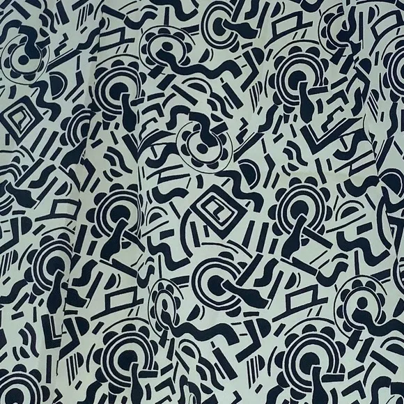 ViNTAGE abstract pattern black &amp; white 80s print sKIrT