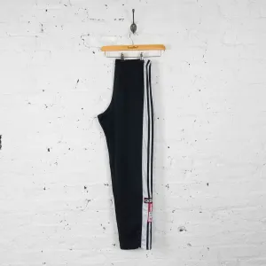 Vintage Adidas Poppers Tracksuit Bottoms - Black - M