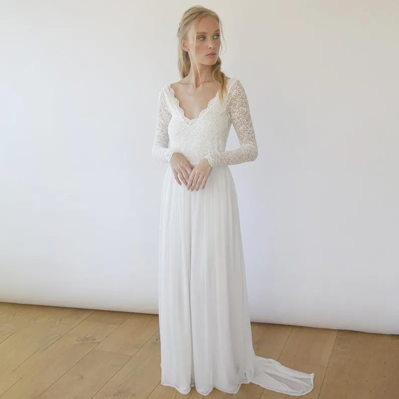 Vintage  Backless wedding dress  #1290