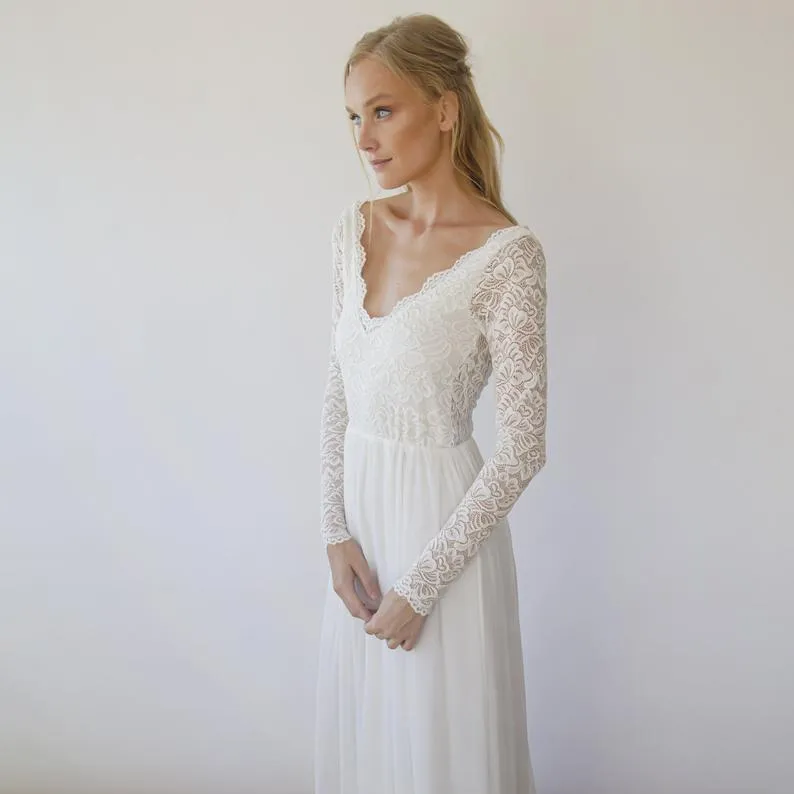 Vintage  Backless wedding dress  #1290