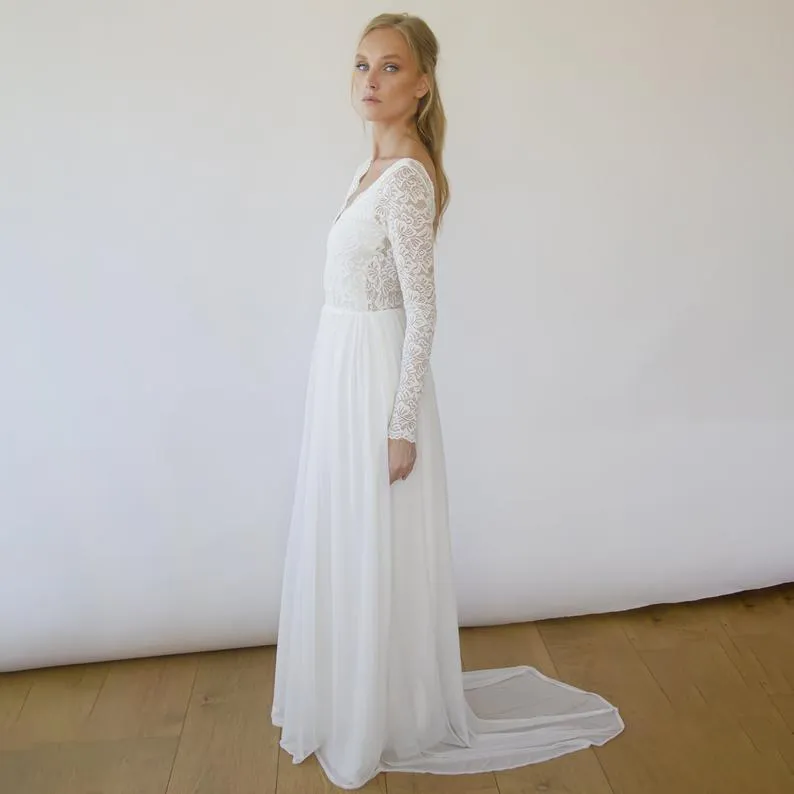 Vintage  Backless wedding dress  #1290