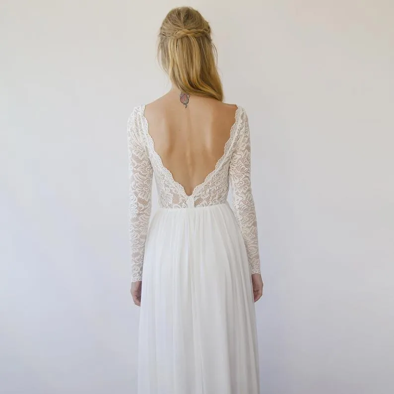 Vintage  Backless wedding dress  #1290