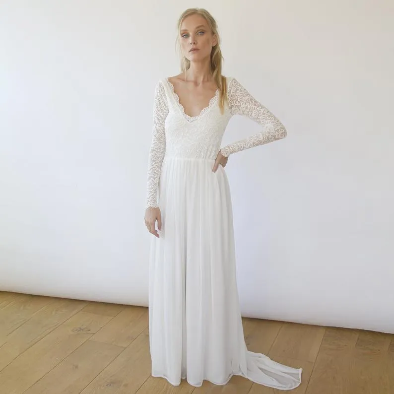 Vintage  Backless wedding dress  #1290