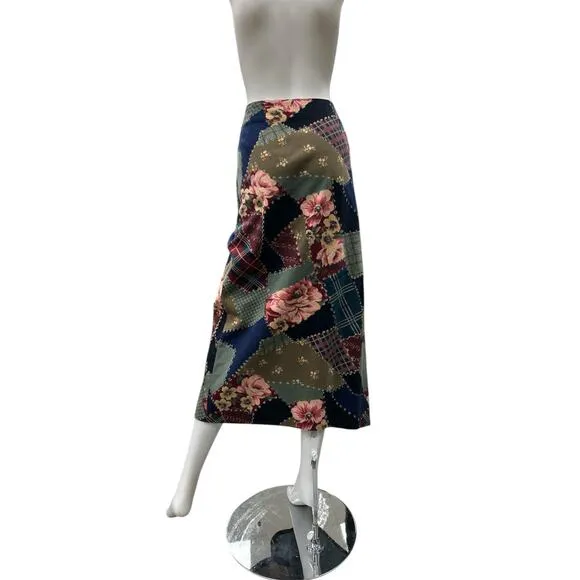 Vintage Cambridge Country Store Skirt Women’s SZ XL Wrap Cotton Patchwork Print