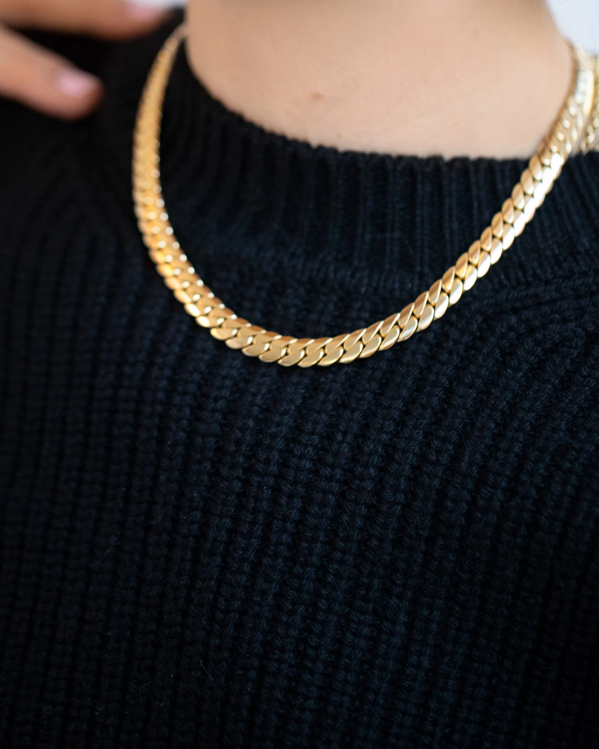 Vintage Cartier Flat Curb Chain Necklace