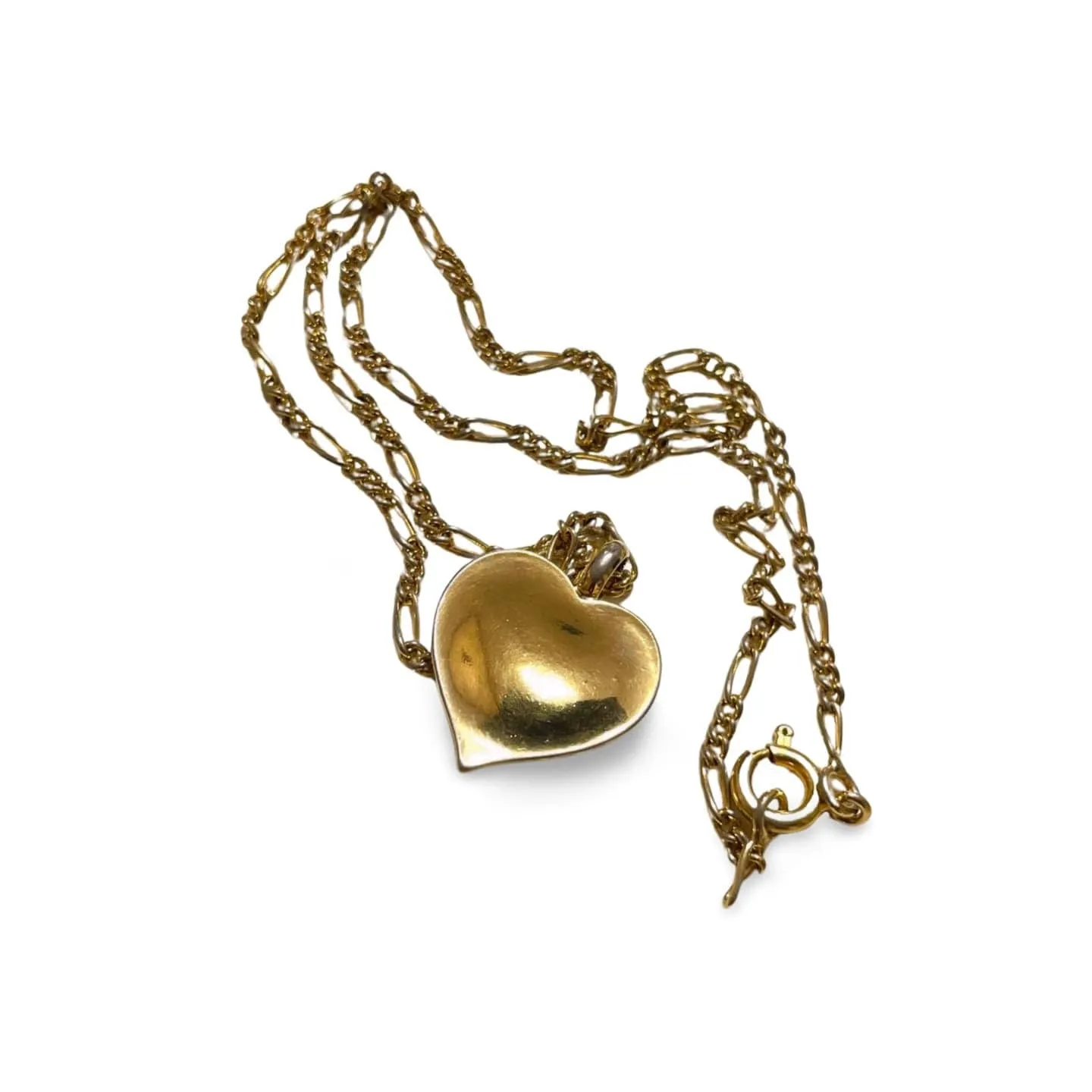 Vintage CELINE golden heart and logo with crystal pendant top skinny chain necklace. Perfect jewelry piece for any occasion. 060416ac3